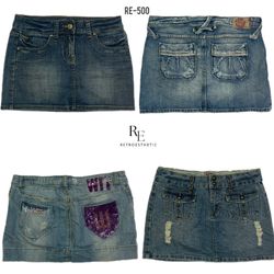 Y2K IT Girl Denim Micro Mini Skirts (RE-500)