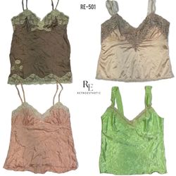 Y2K Soft Silk Slip Tops (RE-501)