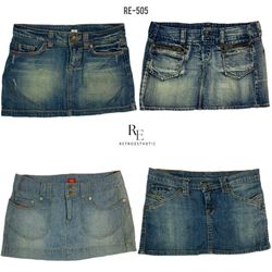 Y2K Unique Mix Denim Mini Skirts (RE-505)