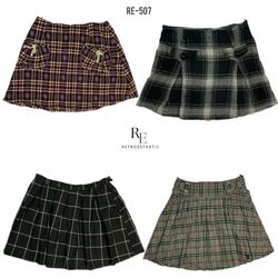 Y2K Tartan Pleated Mini Skirts (RE-507)