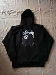 Stussy Rework Style Black 8 Ball pull over Hoodies..