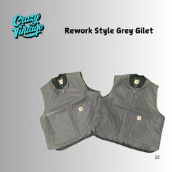 Gilet Grigi Carhartt in Stile Rework