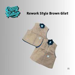 Rework Style Carhartt Brown Gilets