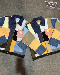 Carhartt Rework Style Denim Patchwork Detroit Jack..