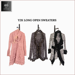 Y2K LONG OPEN SWEATERS -08 PCS