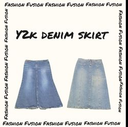 Y2k Denim-Maxikleid (FF-522)