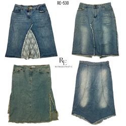 Y2K Denim Saias Midi Únicas (RE-530)