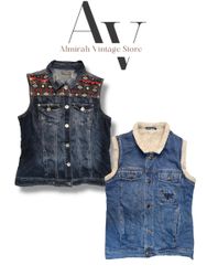 Stilvolle Denim-Weste 7 Stk.