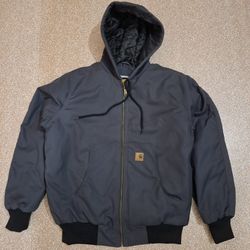 Veste Carhartt à capuche grise de style rework