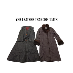 Y2k Leather Tranch Coat