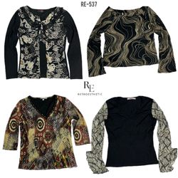 Y2K All Black Gothic Full Sleeve Tops (RE-537)