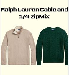 Ralph lauren cable knit and 1/4 zip