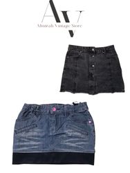 Saia jeans mini e midi