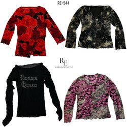 Y2K Mesh Full Sleeve Tops (RE-544)