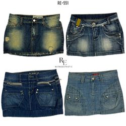 Y2K Micro Mini Denim Skirts (RE-551)