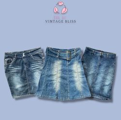 ✨ Y2K Vintage Denim Midi-Rock – Ästhetik der 2000e..