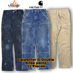 VP039 Carhartt Calça de joelho duplo e calça de ca..