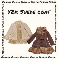 Y2k long-mid Suede Afghan coats (FF-558)