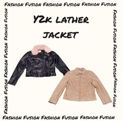 Jaqueta de couro Y2K (FF-564)