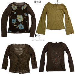 Y2K Earthy Tone Full Sleeve Tops (RE-564)