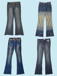 Y2K Cyber Era Denim Flared Jeans (TS-295)