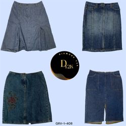 Vintage Core Denim Midi Skirt (GRV-1-408)