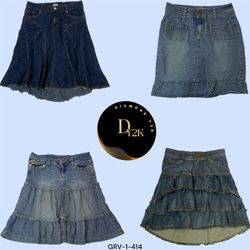 Perfectly Fitted Denim Midi Skirt (GRV-1-414)