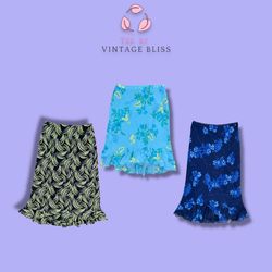 🌸 Y2K Vintage Floral Skirt – 2000s Soft Girl & Co..