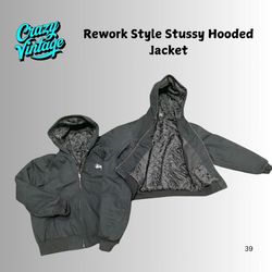 Rework Style Stussy Hooded Jacket