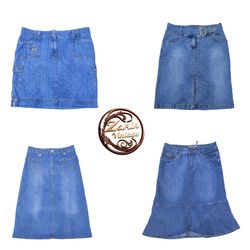 Y2k unique denim midi skirt
