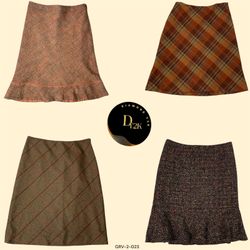 Vintage Wool Midi Skirt (GRV-2-023)