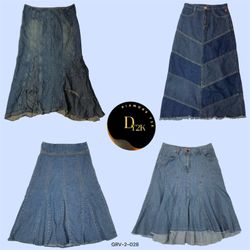 "Classic Denim Long Skirt - Y2K Vintag (GRV-2-028)