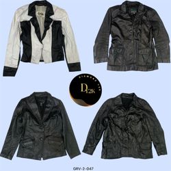 Veste en cuir noir classique : Audacieuse et iconi..