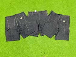 Rework style carhartt dark grey denim shorts