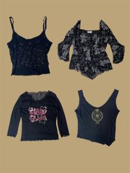 Retro Y2K Dark Aesthetic Tops – Nightclub & Grunge..