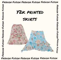 (FF-579) y2k printed skirt