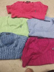 V Neck Cable Knit Sweaters