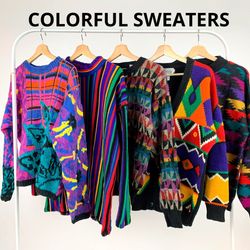 Bright & Colorful Sweaters unisex vintage jumpers