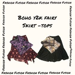 (FF-620) Y2k Boho fairy Tops-Skirt
