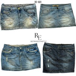 Y2K Britney Era Denim Micro Mini Skirts (RE-601)