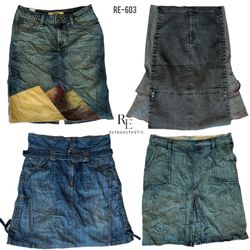 Y2K Unique Retro Style Denim Midi Skirts (RE-603)