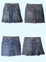 “Pleated Perfection: Y2K Mini Denim Revival (TS-32..