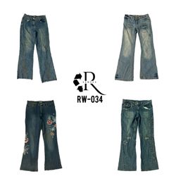 Y2K Uniqe Denim Flared Jeans (RW-034)