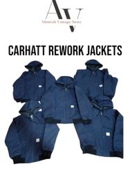 Vintage Carhartt Rework Style Blue Hodded Jacket