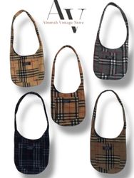 Y2k burberry up cycled sling bags