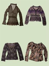 “Boho Chic Nostalgia: Y2K Vintage Tops Collection”..