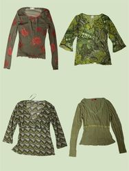 “Groovy Greens: Y2K Psychedelic Tops Collection” (..