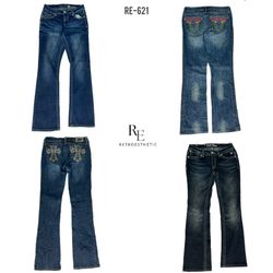 Y2K Britney Era Embellished Flared Jeans (RE-621)