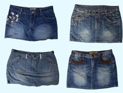 Y2K Denim Dreams: Vintage Mini Skirt Aesthetic (TS..