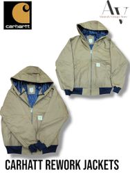 Vintage Carhartt Rework Style gold Hooded Jacket